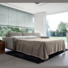 Sofá cama con península de metal y poliuretano Made in Italy - Folle Viadurini