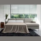 Sofá cama con península de metal y poliuretano Made in Italy - Folle Viadurini