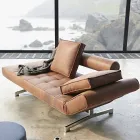 Sofá cama moderno Ghia by Innovation tapizado con patas cromadas Viadurini