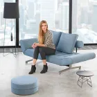 Sofá cama moderno Ghia by Innovation tapizado con patas cromadas Viadurini