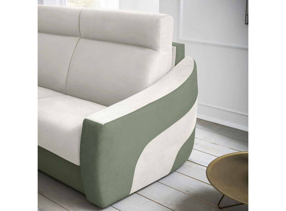 Sofá cama moderno tapizado en tela bicolor Made in Italy - Begonia Viadurini