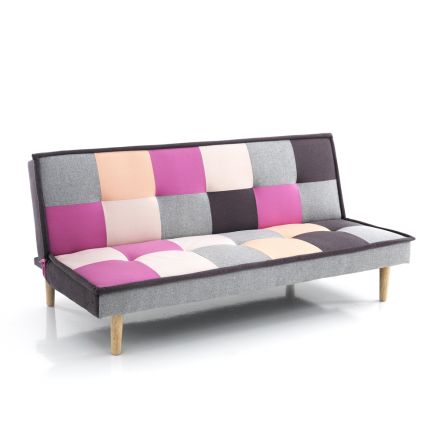 Sofá cama tapizado en tela multicolor - Carbono Viadurini