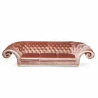 sofá lineal en tela acolchada trabajó clásico Baloo Viadurini