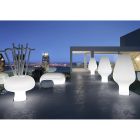 Sofá luminoso de exterior con luz LED en polietileno Made in Italy - Ervin Viadurini