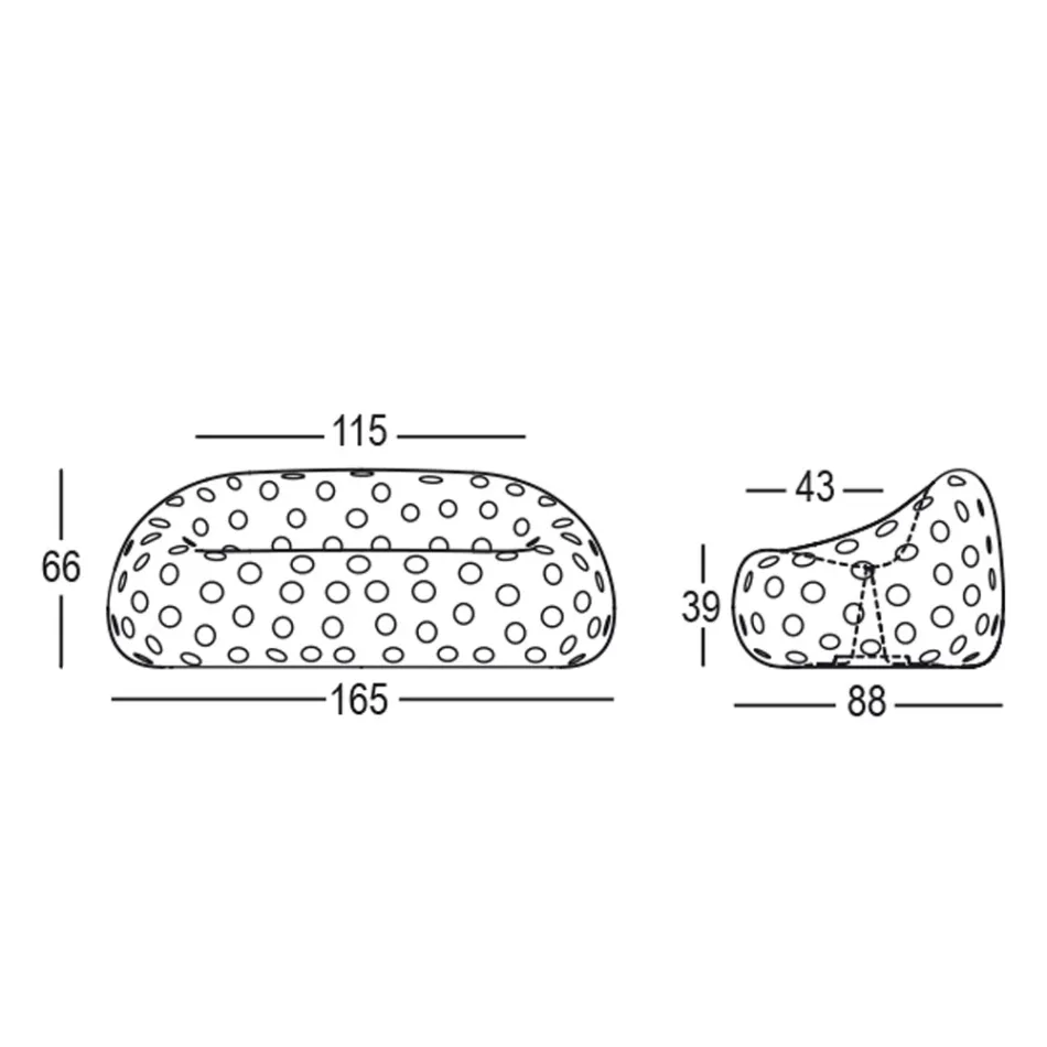 Sofá de exterior luminoso de polietileno con LED Made in Italy - Asso Viadurini