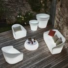 Sofá de jardín brillante de polietileno con LED Made in Italy - julio Viadurini