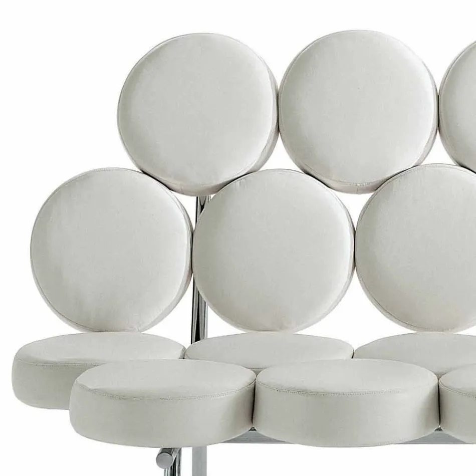 Sofá de cuero moderno con estructura de acero de lujo Made in Italy - Arthur Viadurini