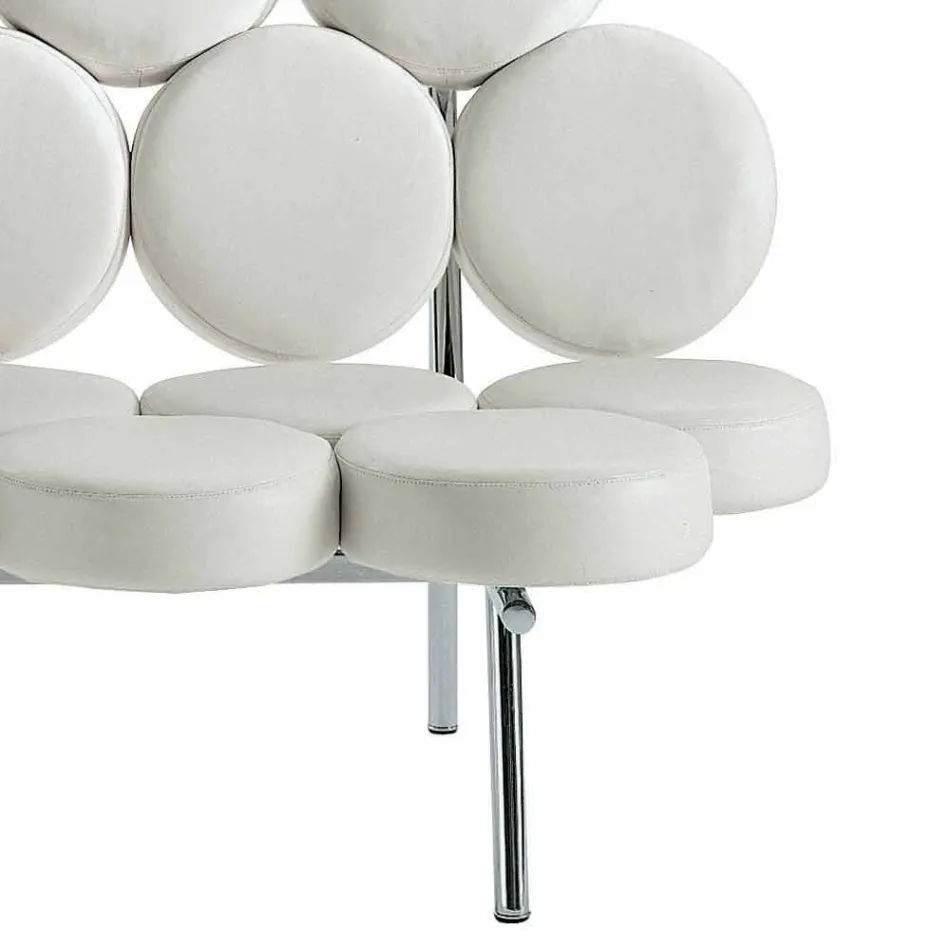 Sofá de cuero moderno con estructura de acero de lujo Made in Italy - Arthur Viadurini