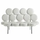 Sofá de cuero moderno con estructura de acero de lujo Made in Italy - Arthur Viadurini