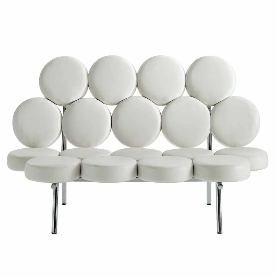 Sofá de cuero moderno con estructura de acero de lujo Made in Italy - Arthur Viadurini