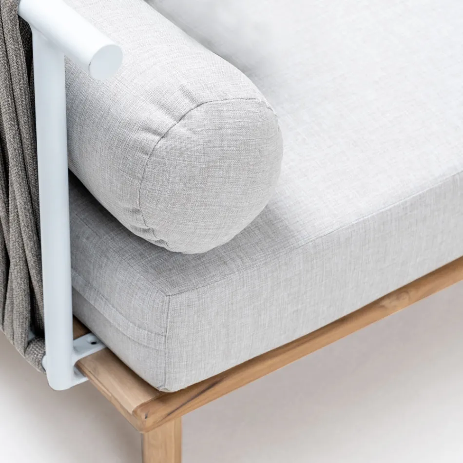 Sofá de Jardín Modular con 2 Respaldos de Cuerda - Bellatrix Viadurini