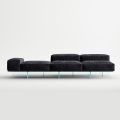 Saphir - Sofá modular moderno con base de cristal, fabricado en Italia.