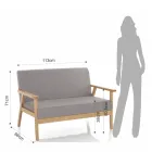 Sofá de Madera Maciza de Pino - Xenón Viadurini