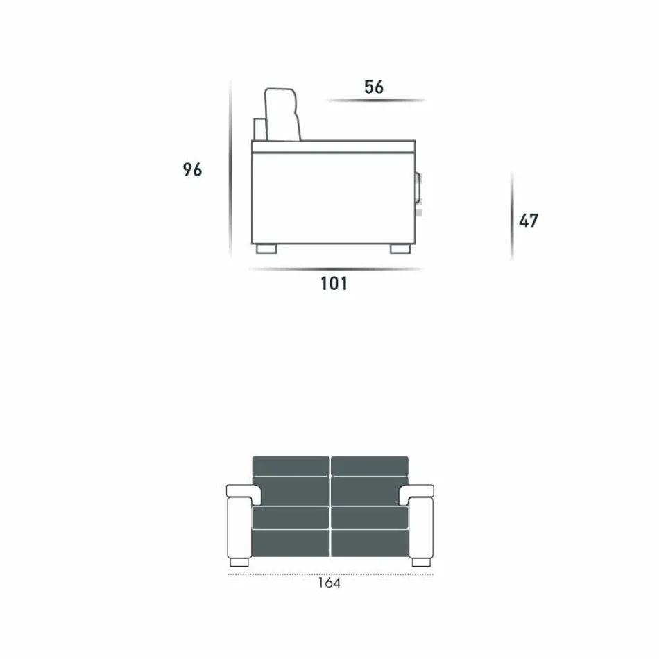 Sofá de relajación eléctrica de 2 plazas, 2 Lilia sillas eléctricas, hechas en Italia Viadurini