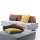 Sofá de salón de 2 plazas en tela gris con borde Made in Italy - Ardenne Viadurini