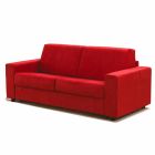 Tres plazas sofá moderno de cuero de diseño de imitación / tela hecha en Italia Mora Viadurini