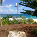 Ducha de jardín de acero inoxidable cromado con lavapiés Made in Italy - Marlen Viadurini