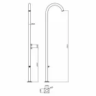 Ducha de jardín de acero inoxidable cromado con lavapiés Made in Italy - Marlen Viadurini