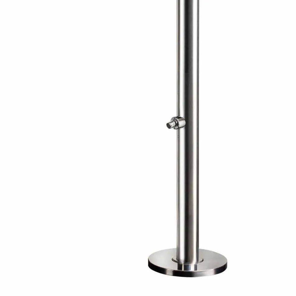 Ducha de jardín de acero inoxidable cromado con lavapiés Made in Italy - Marlen Viadurini