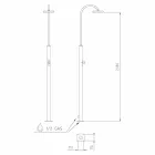 Ducha de jardín de acero inoxidable con cabezal de ducha redondo Made in Italy - Norton Viadurini