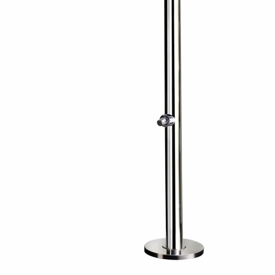 Ducha de jardín en acero inoxidable cromado con lavapiés Made in Italy - Modeo Viadurini