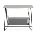 Columpio de exterior de 3 plazas en acero y reposabrazos de polirratán - Settle Viadurini