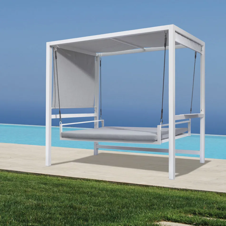 Columpio de jardín suspendido de aluminio pintado - Broccard Viadurini