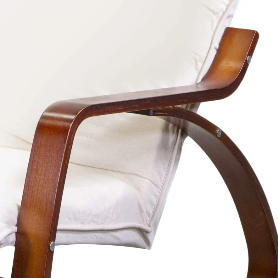 Columpio de interior de madera de abedul y tela - Abissi Viadurini