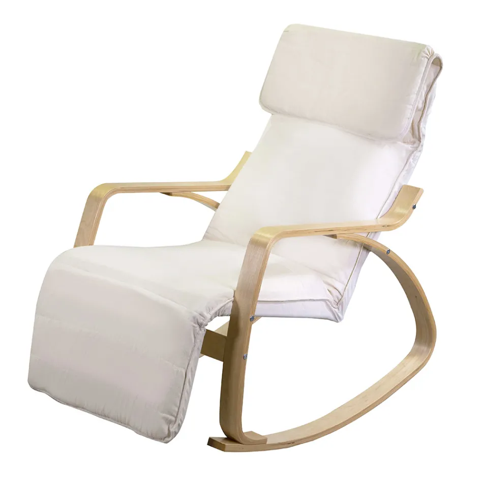 Columpio de interior de madera de abedul y tela - Abissi Viadurini