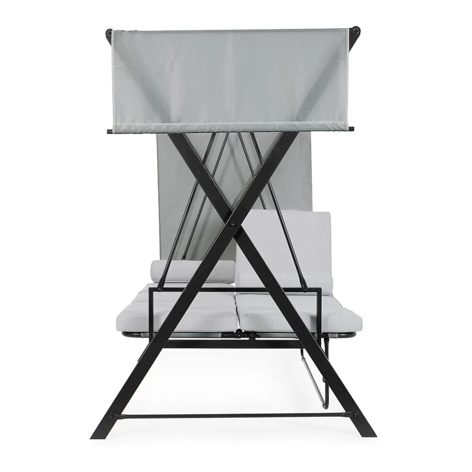 Columpio convertible en cama para el jardín en acero y tela - Recordemos  Viadurini