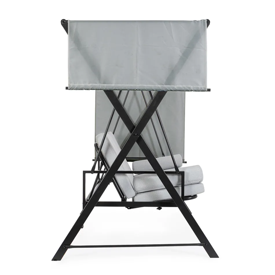 Columpio convertible en cama para el jardín en acero y tela - Recordemos  Viadurini