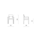 Dos sillas con estructura de madera ecológica y asiento acolchado de MDF - Loto Viadurini
