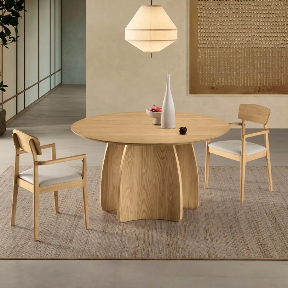 Dos sillas con estructura de madera ecológica y asiento acolchado de MDF - Loto Viadurini