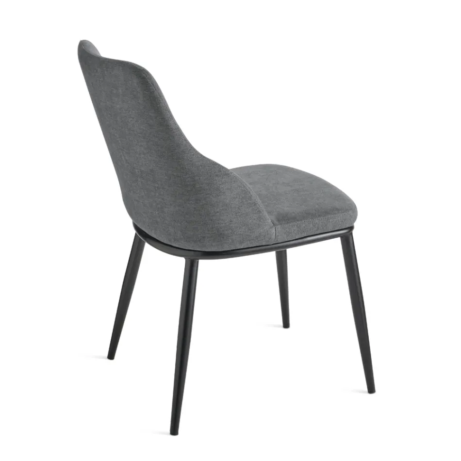 Dos sillas tapizadas con estructura metálica y diseño equilibrado - Seda Viadurini