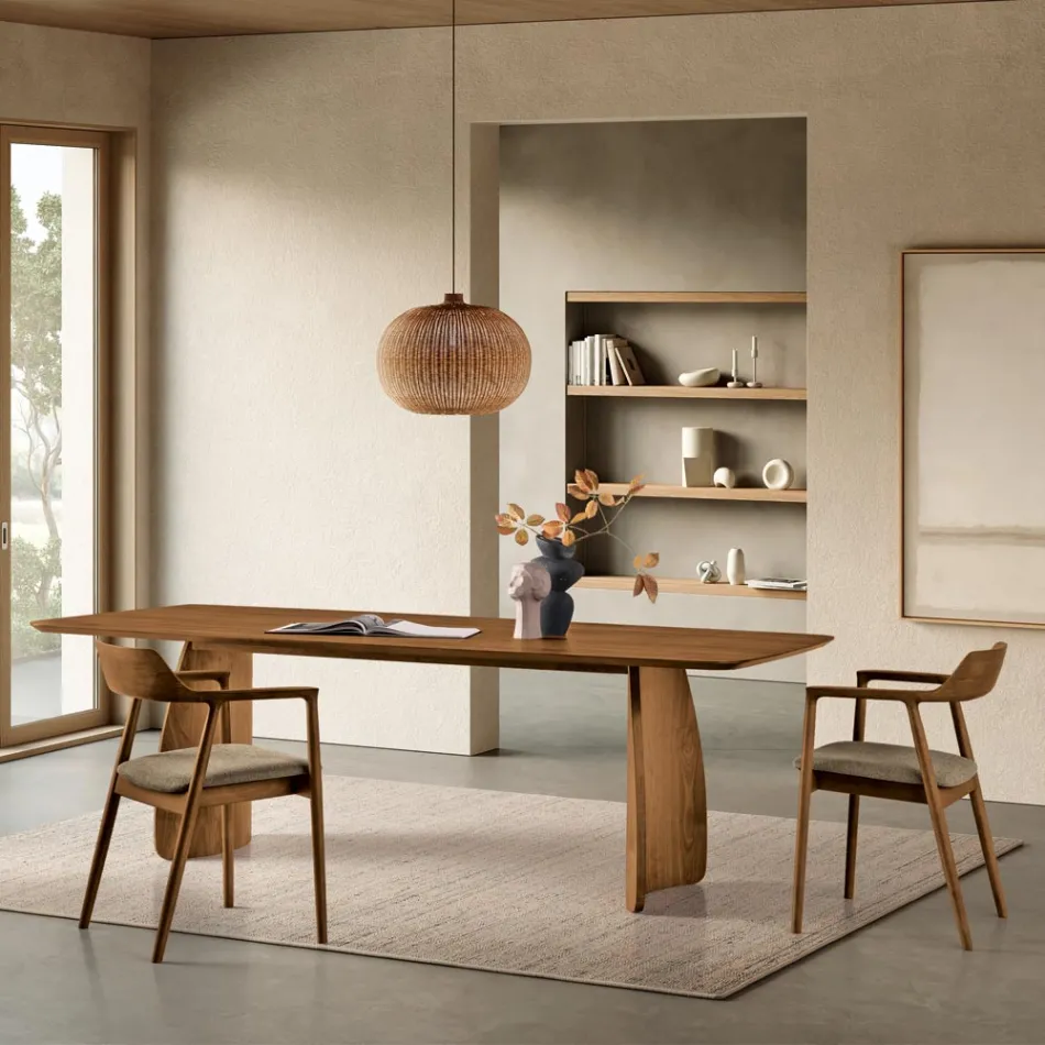 Dos sillas de madera de haya con asiento tapizado en tela bicolor - Dorian Viadurini