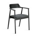 Dos sillas de madera de haya con asiento tapizado en tela bicolor - Dorian