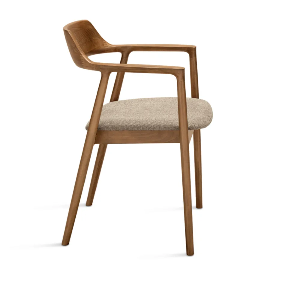 Dos sillas de madera de haya con asiento tapizado en tela bicolor - Dorian Viadurini