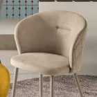Dos sillas de metal pintado y tapizadas en tela de varios colores - Atria Viadurini