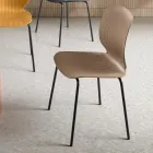 Dos sillas de polipropileno y metal pintado en varios colores - Dorica Viadurini