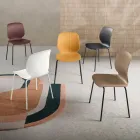 Dos sillas de polipropileno y metal pintado en varios colores - Dorica Viadurini