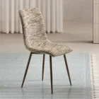 Dos sillas modernas tapizadas en tela y metal pintado en dos colores - Miral Viadurini