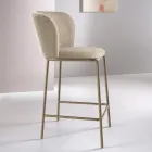 Dos taburetes tapizados en tela con estructura de metal pintado - Miraggio Viadurini