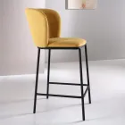 Dos taburetes tapizados en tela con estructura de metal pintado - Miraggio Viadurini