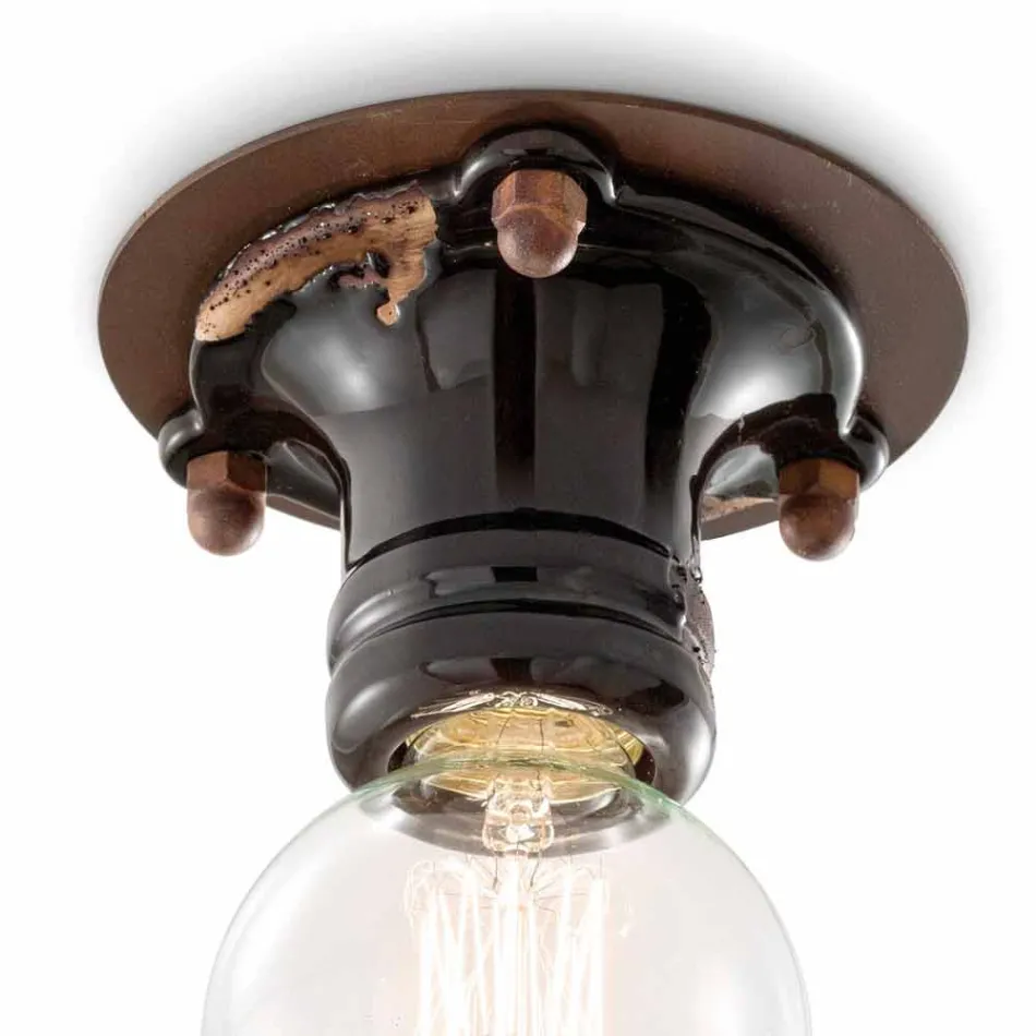 Diseño retro proyector del techo de cerámica y metal Cloe Ferroluce Viadurini