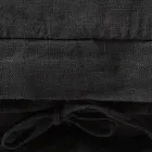 Funda de cojín cuadrada de lino pesado y encajes negros Made in Italy - Matero Viadurini