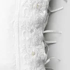 Funda de Almohada de Lino con Encaje Blanco para Cama de Diseño de Lujo Made in Italy - Kiss Viadurini