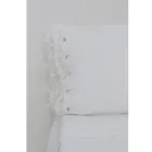 Funda de Almohada de Lino con Encaje Blanco para Cama de Diseño de Lujo Made in Italy - Kiss Viadurini
