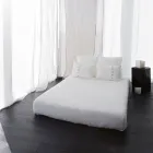 Funda de Almohada de Lino Claro Tiza o Retro con Lazos de Diseño Cuadrado - Prisco Viadurini