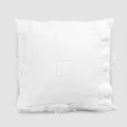 Funda de almohada cuadrada de lino pesado blanco y encajes Made in Italy - Matero Viadurini
