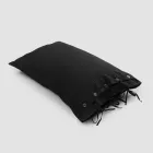 Funda de Almohada de Cama Rectangular de Lino Blanco o Negro con Botones y Cordones - Agora Viadurini